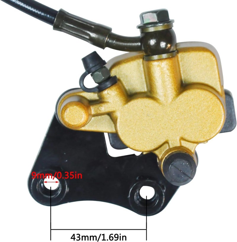 HOLATO Front Hydraulic Disc Brake Master Cylinder Caliper Assembly with Pads for 50cc 70cc 90cc 110cc 125cc SSR125 SSR110 TAOTAO DB10 DB14 Apollo Dirt Pit Bike ATV Parts Heavy duty - Image 3